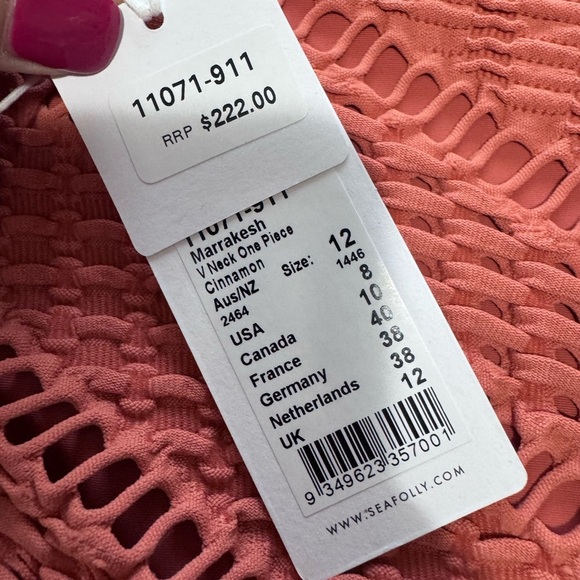 Seafolly Marrakesh V Neck One Piece - Cinnamon NWT - Picture 10 of 10